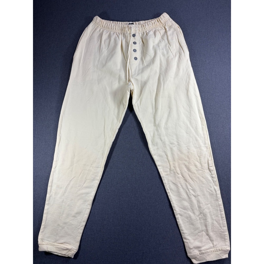Laundry by Shelli Segal Cream Knit Lounge Pants Button Fly Joggers Small